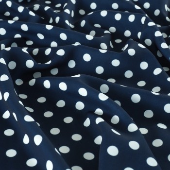 Crêpe 177 estampado polka dot marino dis.d0253